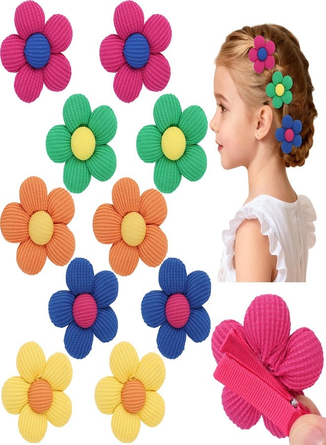 مجموعة توكوفاجو من 10 قطع من ربطات الشعر للبنات، مشابك شعر على شكل زهور، إكسسوارات شعر مانعة للانزلاق للبنات الصغيرات، ربطات شعر بمشابك تمساح للأطفال والمراهقين - Image 1